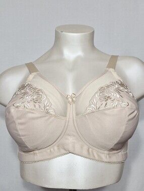 44D‎ Elila 1301 Microfiber Soft-Cup Wire Free Bra Beige NWT